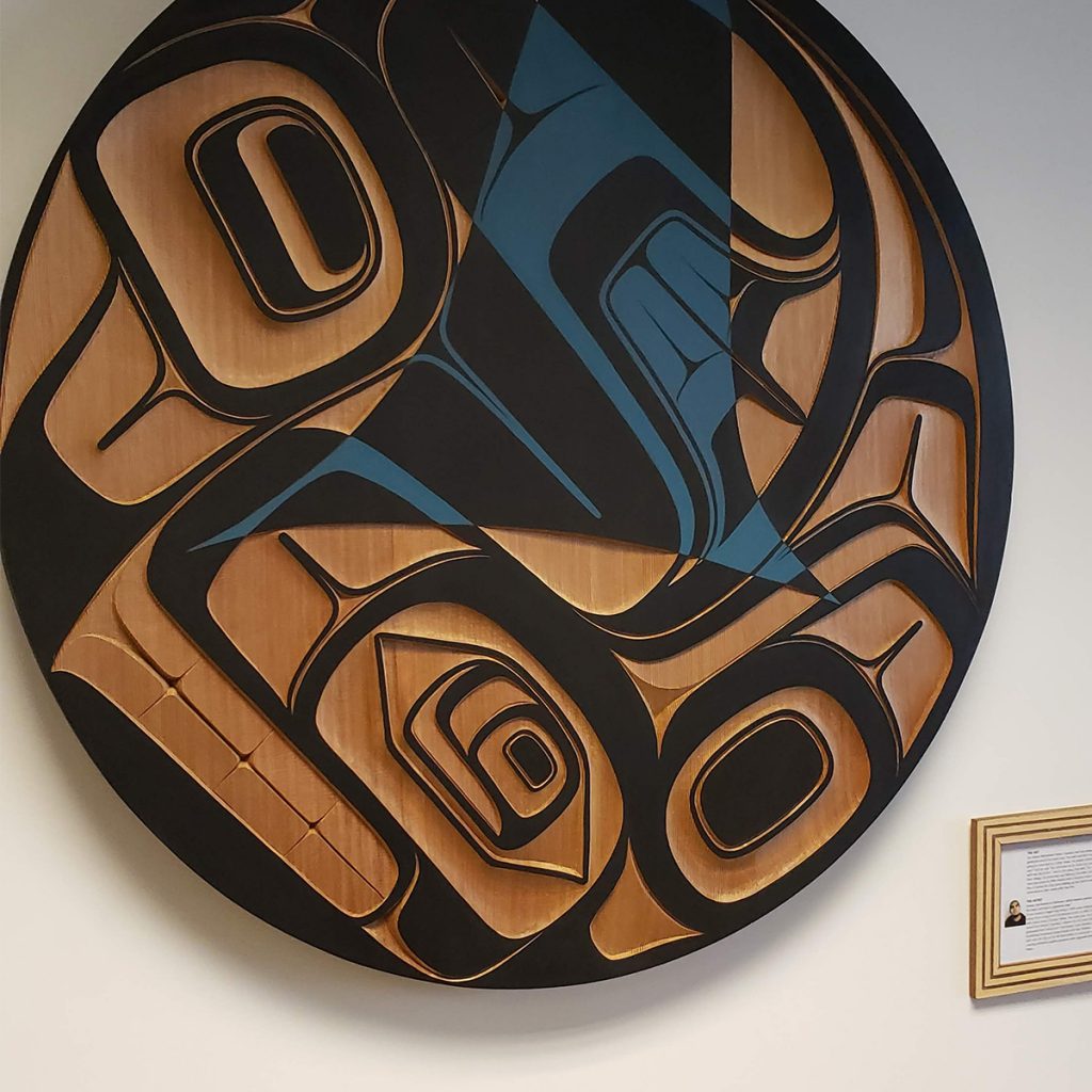 Double-Finned Orca - Red Cedar Panel by Ernest Swanson