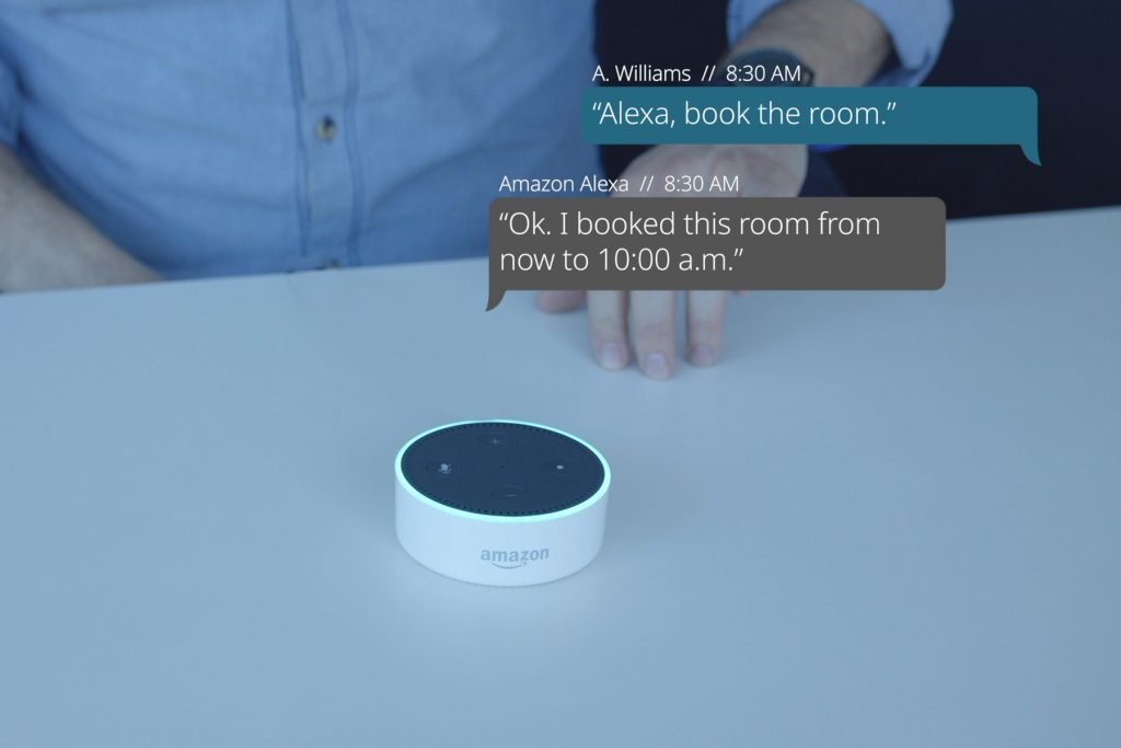 booking room for meetings with Alexa